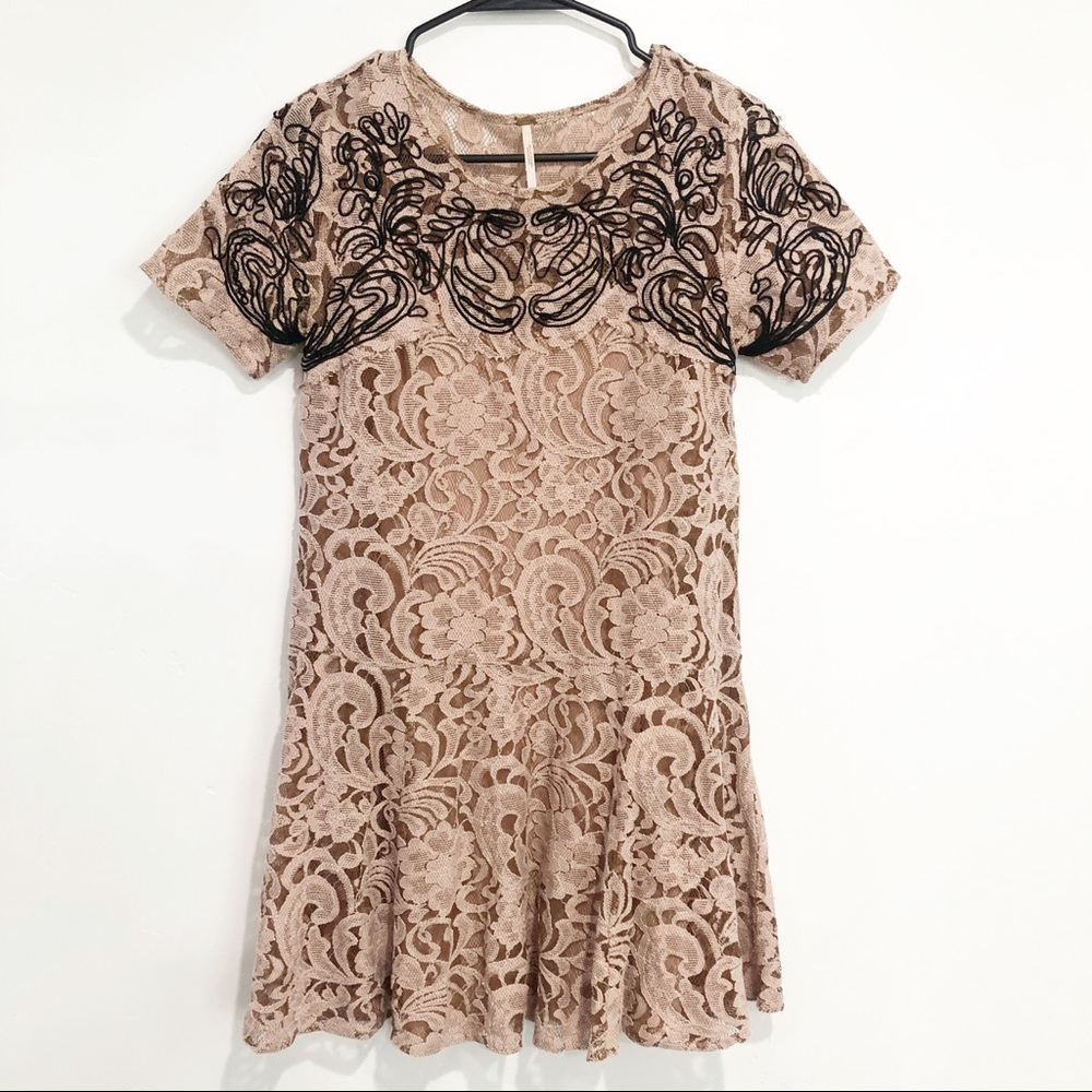 Free People Nude Lace Dress